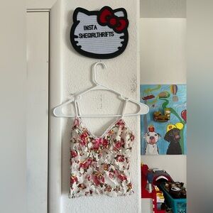 floral lace cami tank